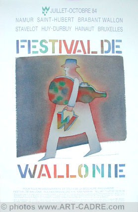 Illustration - Affiche vnement musical et culturel " Festival de Wallonie" juill - oct 1984 Clickez pour zoomer