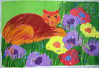 "Chat dans le jardin - Cat in the Garden" Click to ZOOM